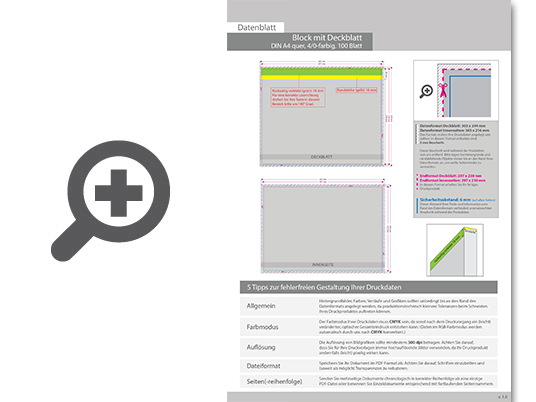 Product Bild block_mit_leimbindung_und_deckblatt__din_a4_quer__100_blatt__4_0_farbig_einseitig_bedruckt